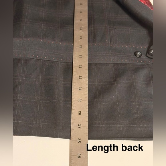 Blu Martini Mens Elegant Red and Black Brocade Vest Size 48R Button Down - Picture 10 of 14